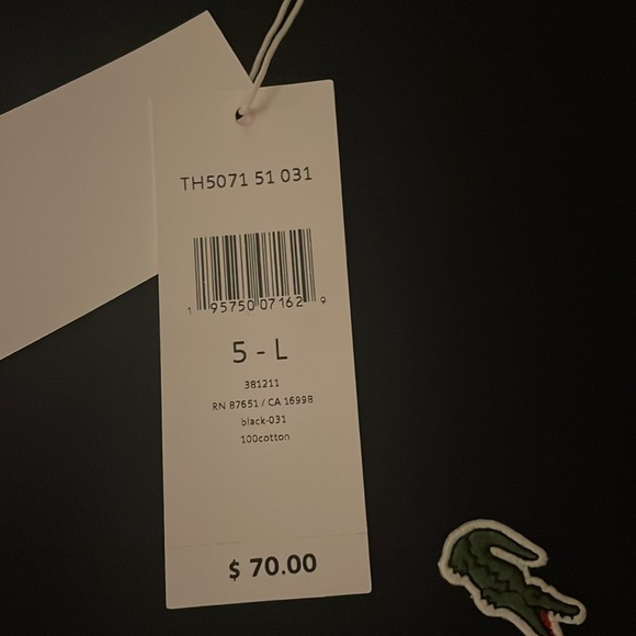 Lacoste *NWT* ColorBlock Black Tshirt in Black - Picture 2 of 9